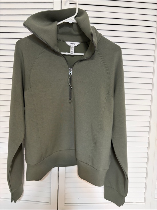 SPANX Tops - SPANX AirEssentials Half-Zip Funnel Neck Spacer Pullover Green size M